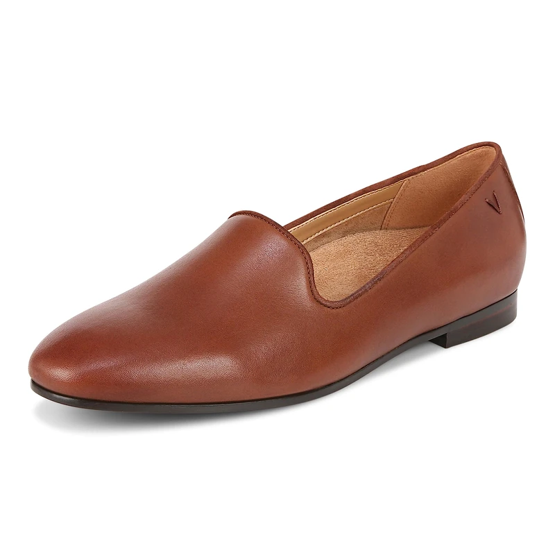 Vionic Womens Willa II Flat Loafer Medium Fit UK 7, Brown Nappa Leather