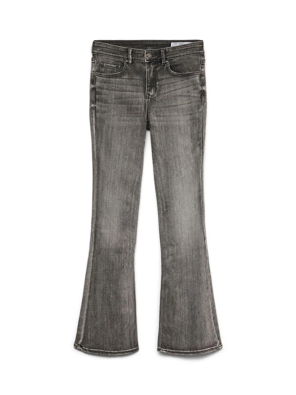 VERO MODA Female Flared VMFLASH Mid Rise Flared Jeans, Medium Grey Denim, L / 34L