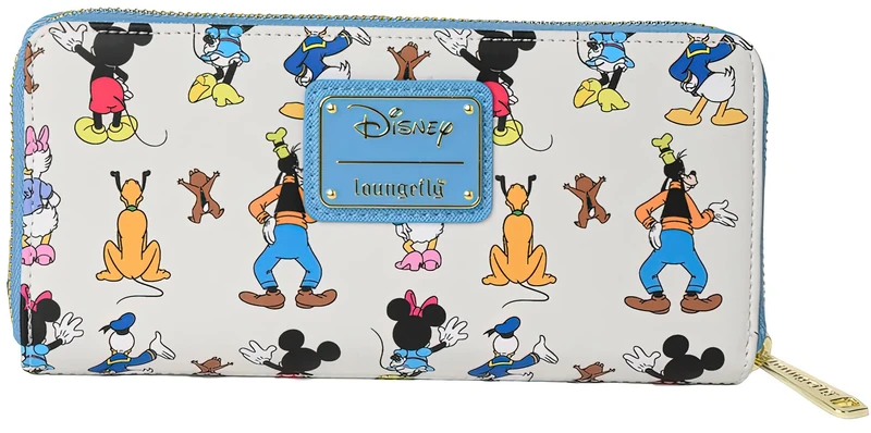Loungefly Disney Mickey Mouse Friends Forward and Backward Mini Backpack Wallet, Blue
