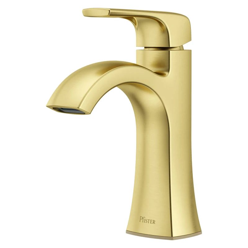 Pfister Bruxie Bathroom Sink Faucet, Single Control, 1-Handle, Single Hole, Brushed Gold Finish, LF042BIEBG