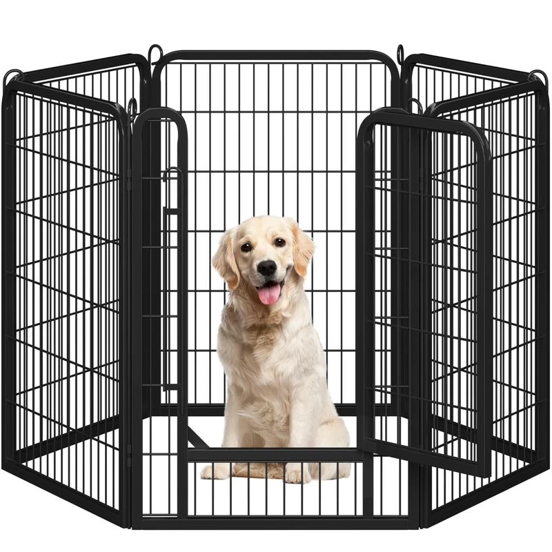 Yaheetech Lightweight Dog Playpen, 6 Panel 100cm Dog Fence Pet Exercise Pen Portable Puppy Play Pen Suitable for RV/Camping