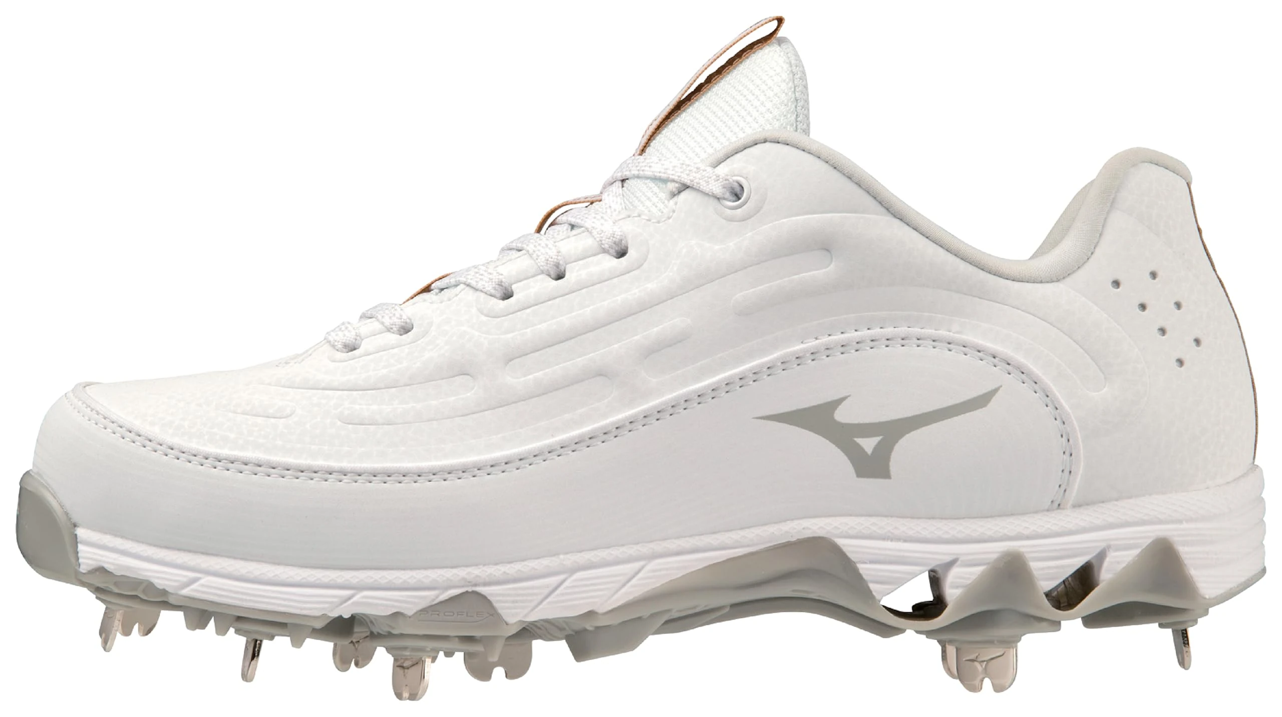 Mizuno Women's 9-Spike Swift 8 Low Metal Softball Cleat, White, 4 UK