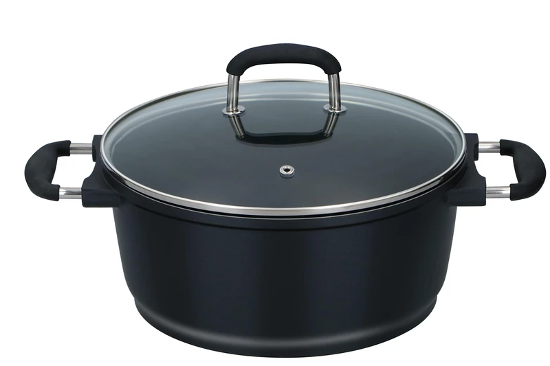 alpina Cooking Pot Diameter 24 cm – Induction/Gas/Ceramic – Silicone Handles – Dishwasher Safe – Non-Stick Coating