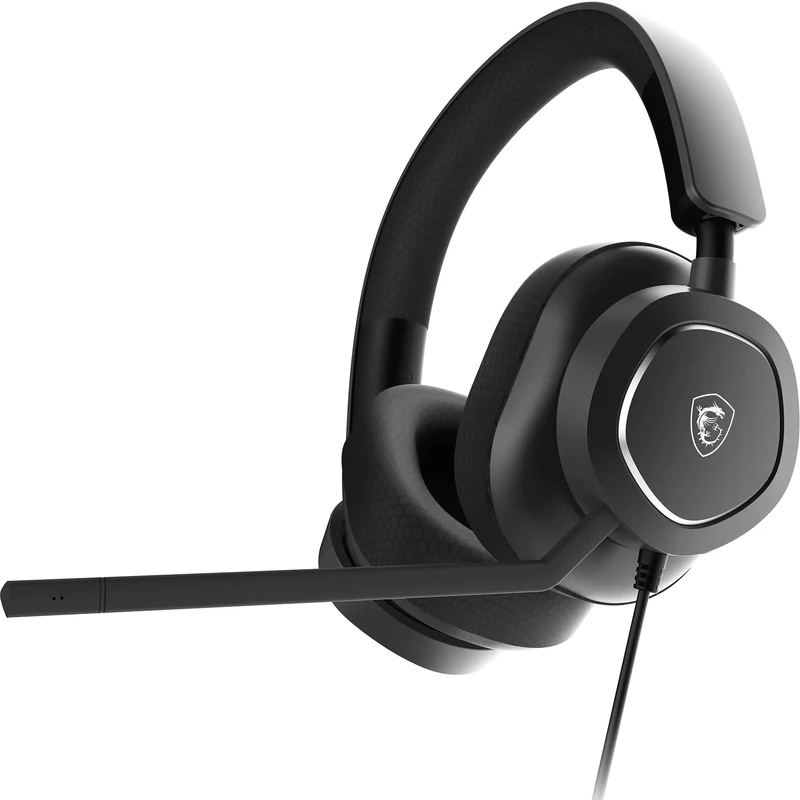 MSI MAESTRO 300 GAMING HEADSET - 40mm Neodymium Drivers, Unidirectional (Cardioid) Mic, High-density Foam Earpads, Lightweight & Swivel Design, USB-C, USB-C to A Adapter - Wired