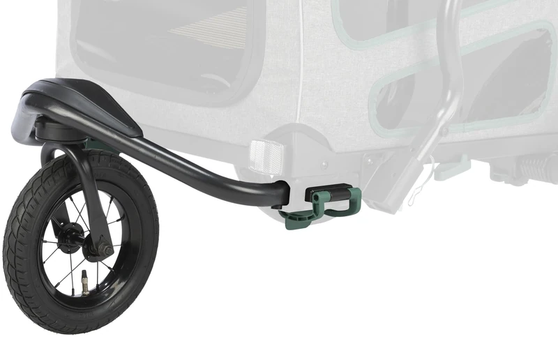 TRIXIE Jogger Conversion Kit for Dog Trailer 12802 – Front Wheel with 360° Swivel – Turns Bike Trailer into Dog Buggy – Lockable, Removable, Manoeuvrable – Accessory for Dog Bicycle Trailer - Image 1