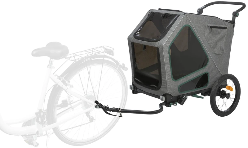 TRIXIE Bicycle trailer, M: 71 × 95 × 85/138 cm, grey/sage up to 35 kg - 12802