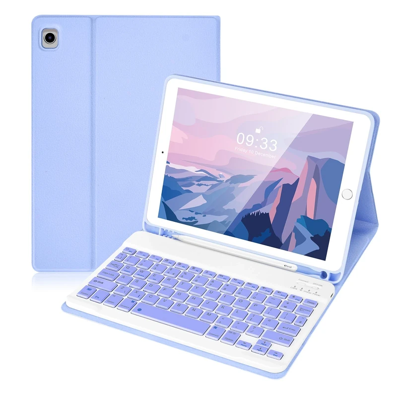 Lively Life Bluetooth Keyboard for iPad 10.2 9th 2021/8th 2020/7th Generation 2019, iPad Air 3 2019, iPad Pro 10.5 2017, Protective Case with Detachable Wireless Keyboard, Built-in Pen Holder - Purple