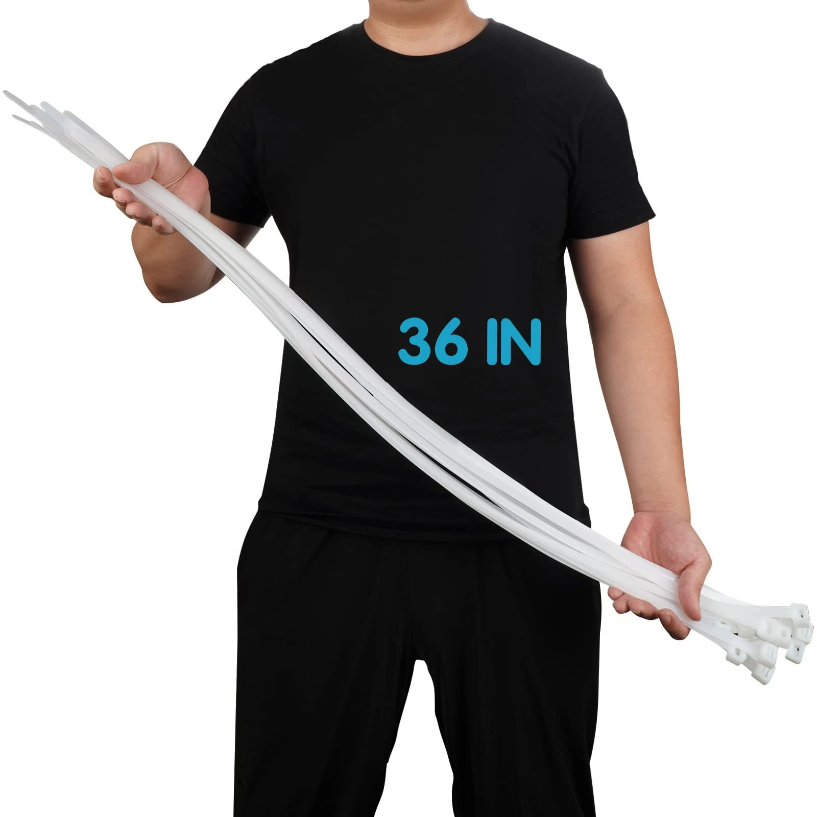 Long Cable Ties Heavy Duty 920mm*12mm, 60 PCS Large Zip Ties with 220 lbs Tensile Strength, Industrial Durable Strong Wire Ties for Binding Fences, Awnings Tying Water Pipes