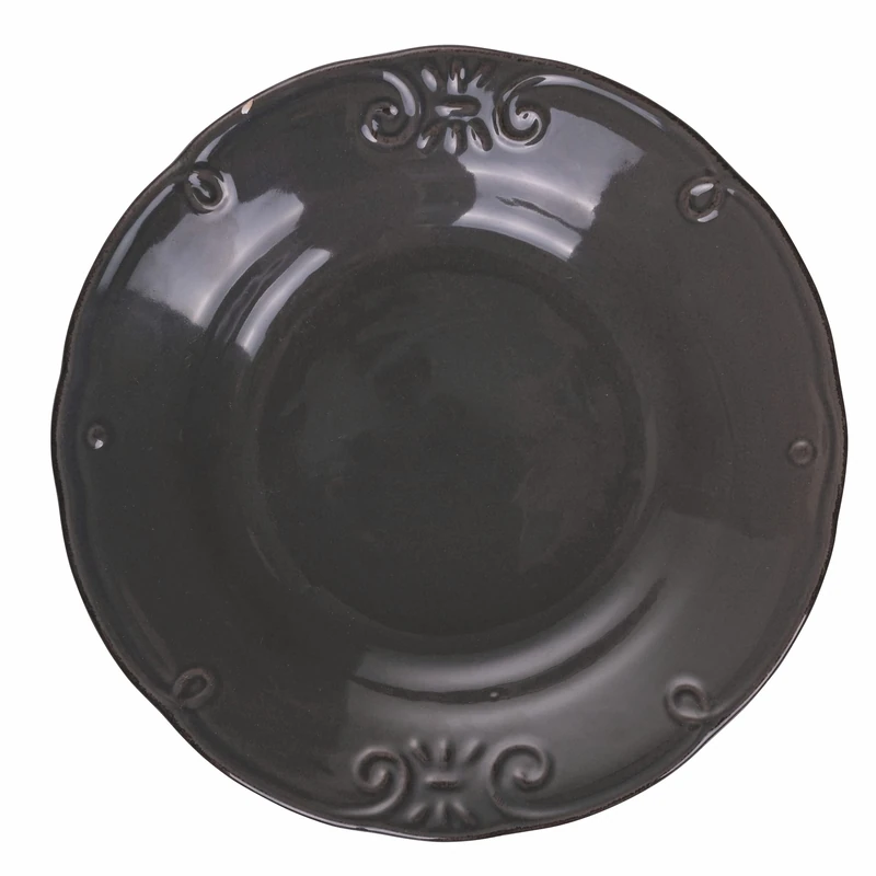 Villa d'Este Home Tivoli Set 6 Enamelled Stoneware deep Plate Ø23 cm, Duchess Stones