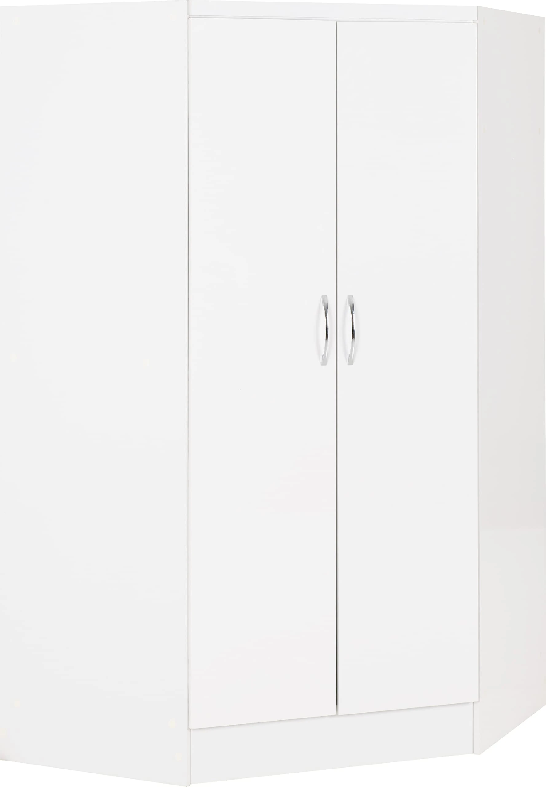 Seconique Nevada 2 Door Corner Wardrobe in White Gloss