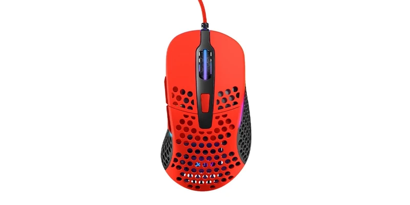 Xtrfy M4 RGB, Ultra-Light Wired Gaming Mouse, Ergonomic Design for Right-Handers, Cutting-Edge Pixart 3389 Sensor, Adjustable RGB Lighting, Kripparrian Red Edition
