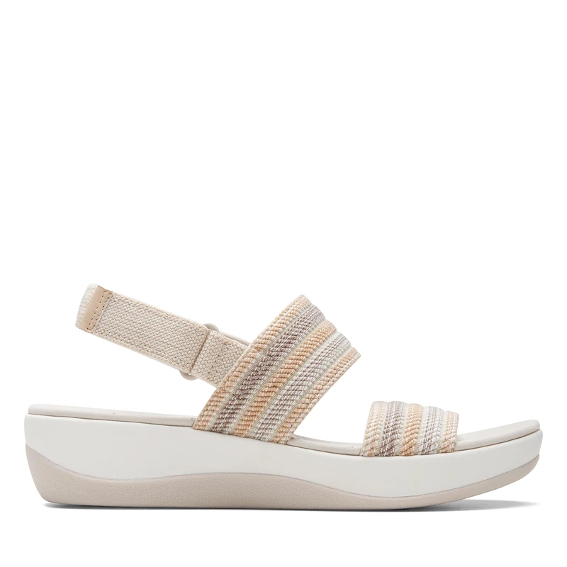 Clarks Women's Arla Stroll Flat Sandal, Beige Combi, 7 UK
