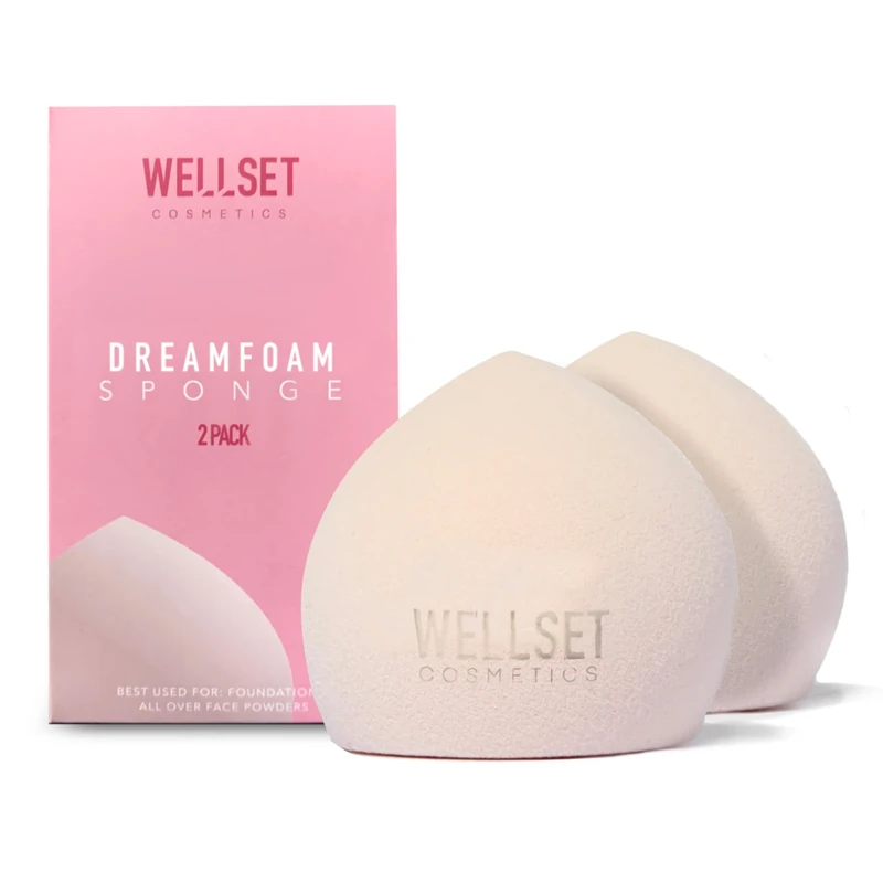 WELLSET Dreamfoam Sponge Make Up 2pcs - Expanding & Ultra-Soft Beauty Blender for Flawless Coverage - Versatile and DurableCosmetic Makeup Sponges
