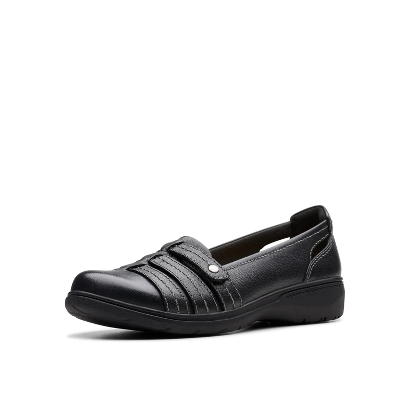 Clarks Women's Carleigh Eliza Loafer Flat, Black Leather, 6.5 UK