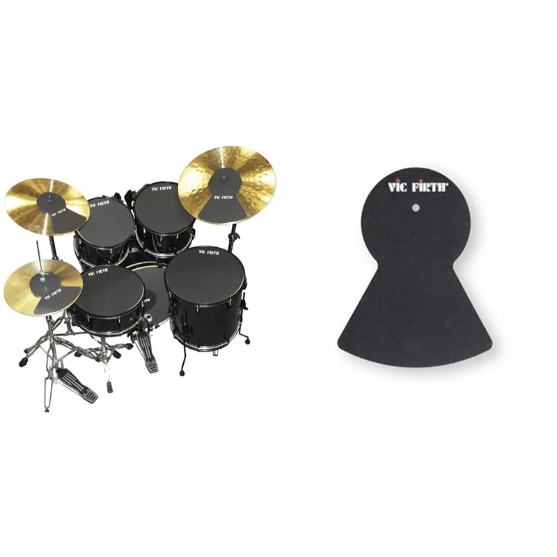Vic FIrth - Silent Practice Individual Drum Mute Pad Set - Drum Diameter Sizes: 10”, 12”, 14”, 16", 22" & Vic FIrth - Silent Practice Individual Drum Mute Pad - Cymbal - 16"-18" Diameter