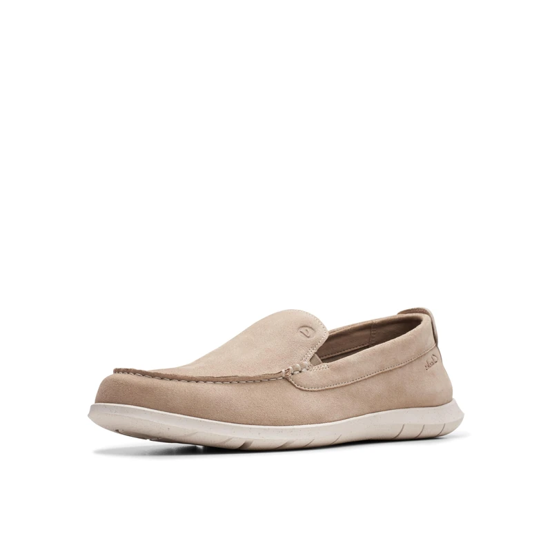 Clarks Men's Flexway Step Moccasin, Sand Suede, 12 UK