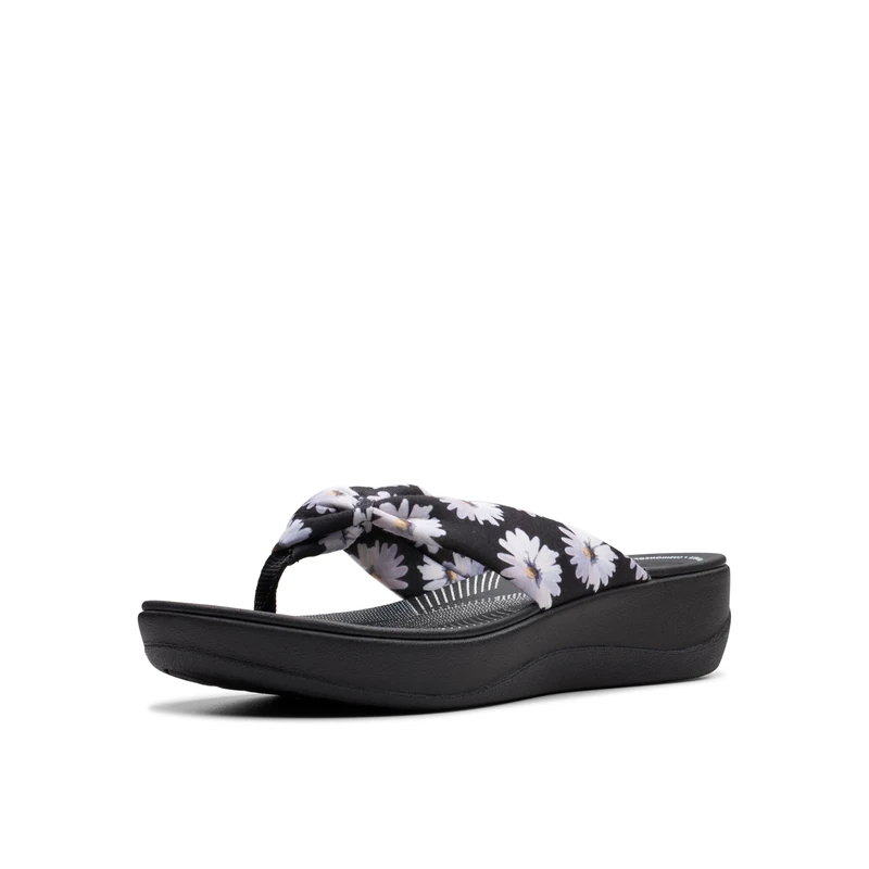 Clarks Women's Arla Glison Flip-Flop, Black Multi Textile, 5