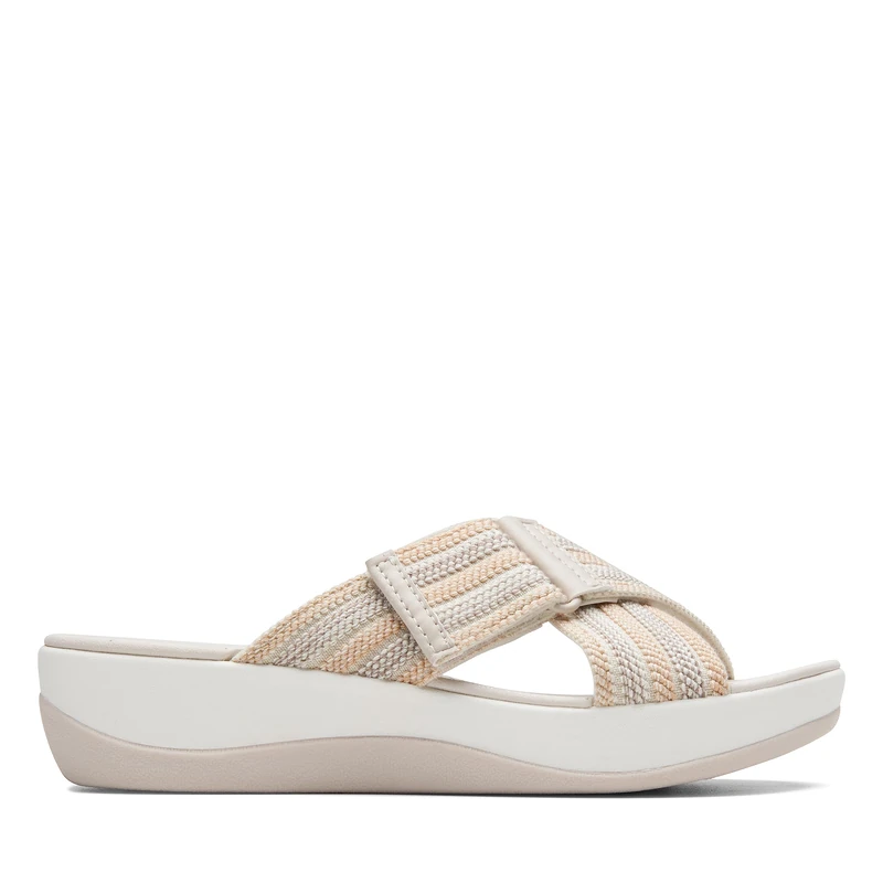 Clarks Women's Arla Wave Slide Sandal, Beige Combi, 7 UK