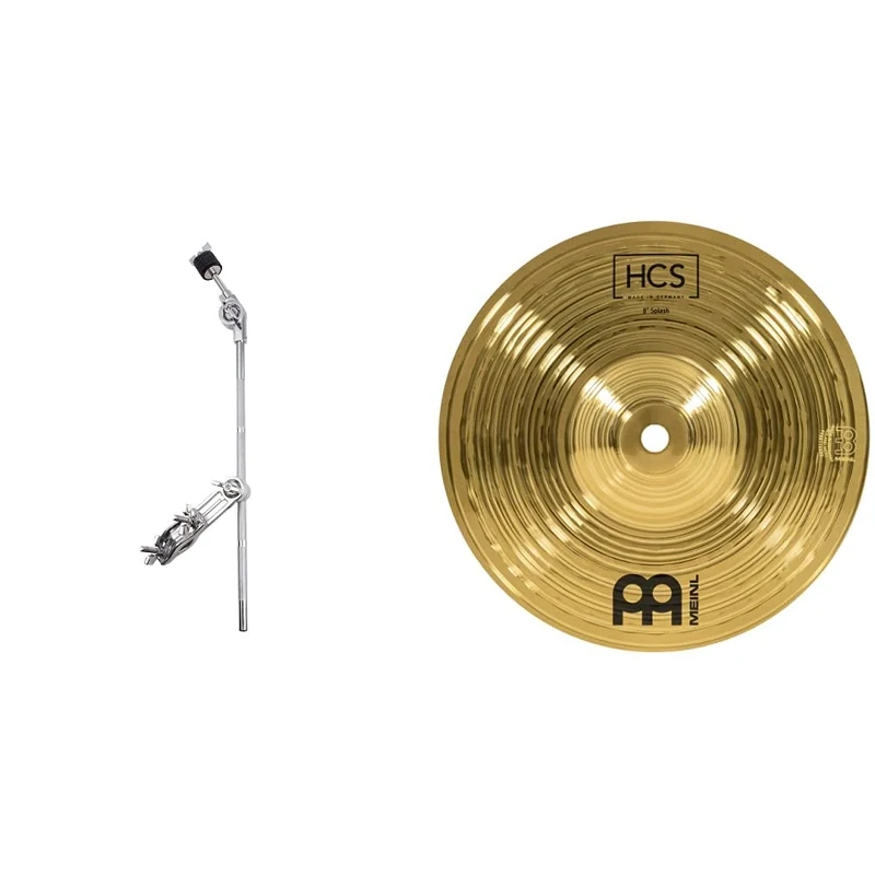 Gibraltar SC-GCA Cymbal Arm & Meinl Cymbals HCS Splash Cymbal 8 inch (Video) for Drum Set (20,32cm) Traditional Finish Brass, Made in Germany (HCS8S)