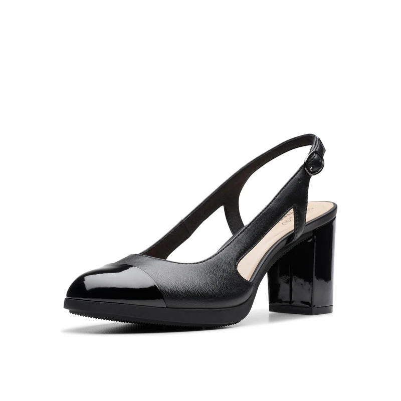 Clarks Women's Bayla Joy Pump, Black Leather, 4.5 UK