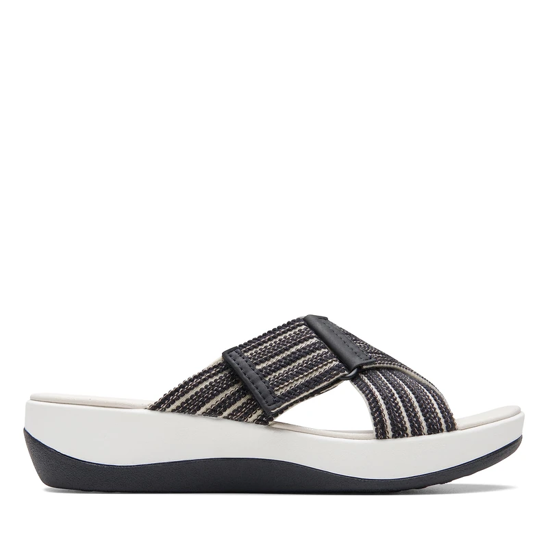Clarks Women's Arla Wave Slide Sandal, Black Combi, 4 UK