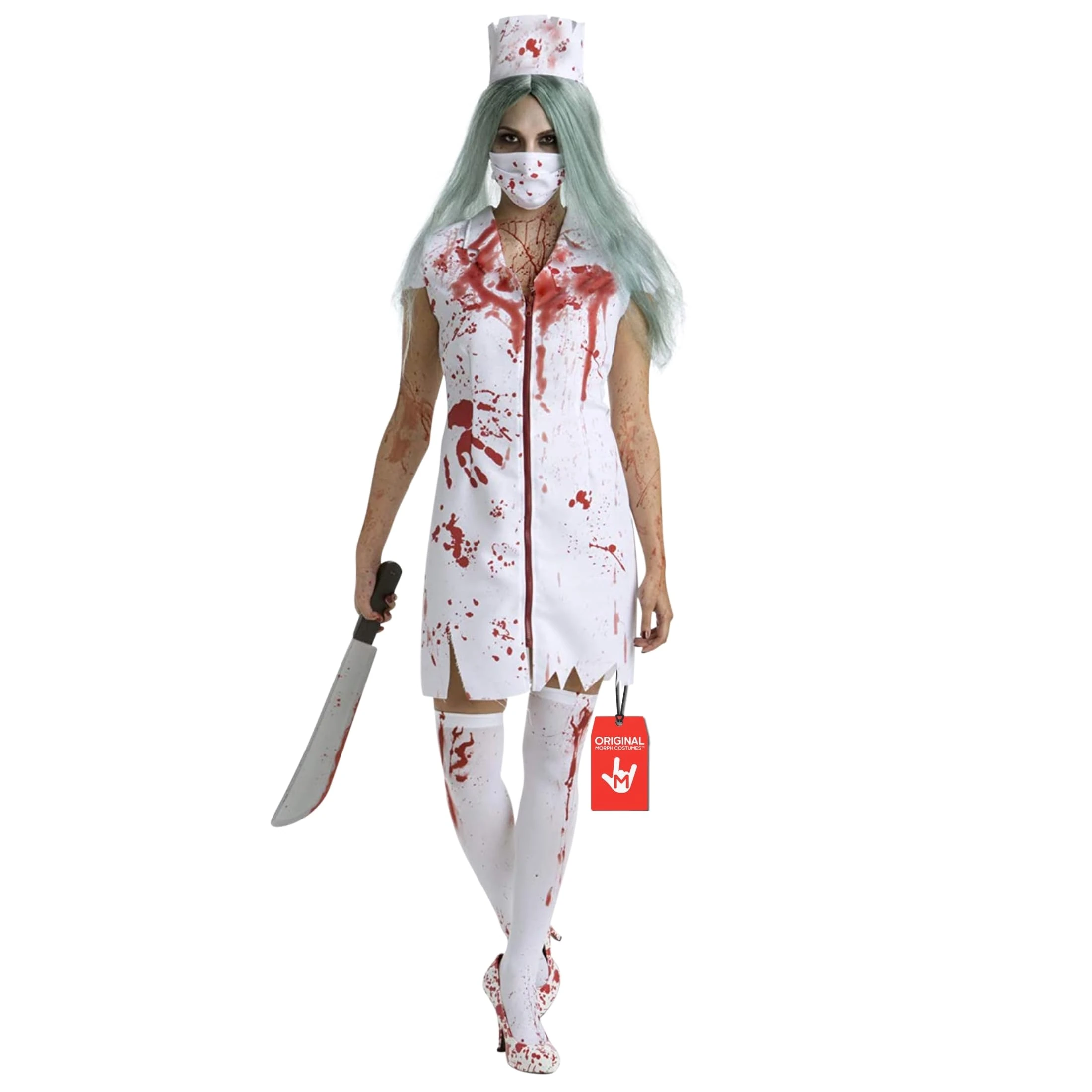 Morph Bloody Nurse Costume for Women - Adult Halloween Zombie Nurse Outfit - Scary Halloween Costumes, X-Large