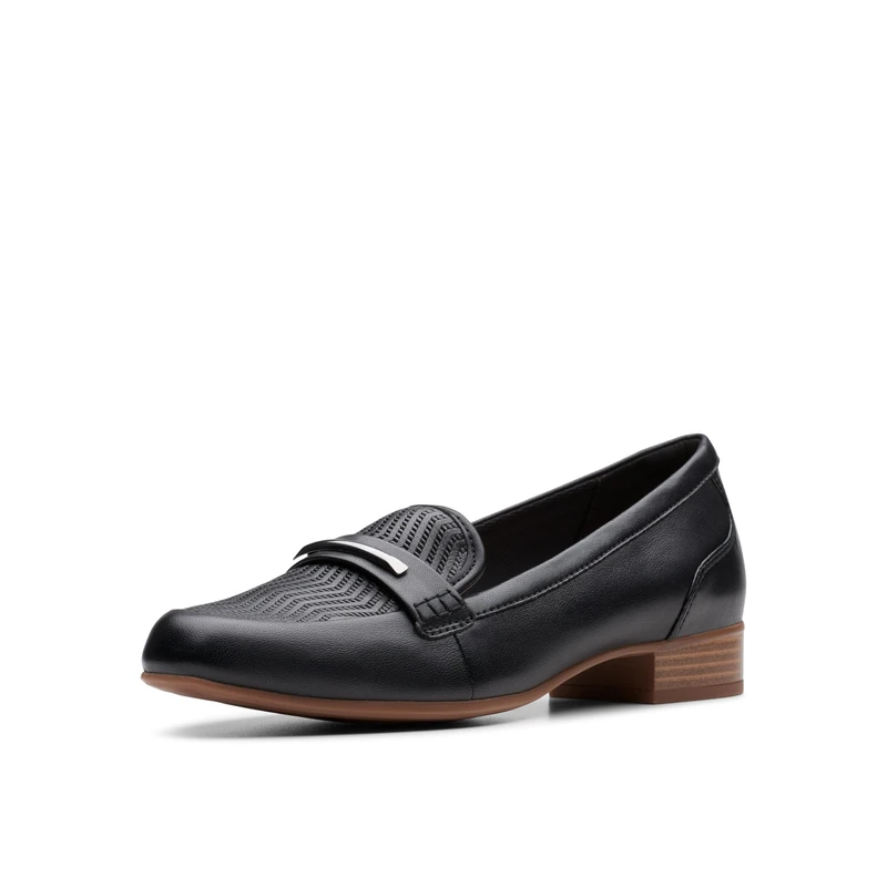 Clarks Women's Juliet Aster Loafer, Black Leather, 6 UK - Image 1