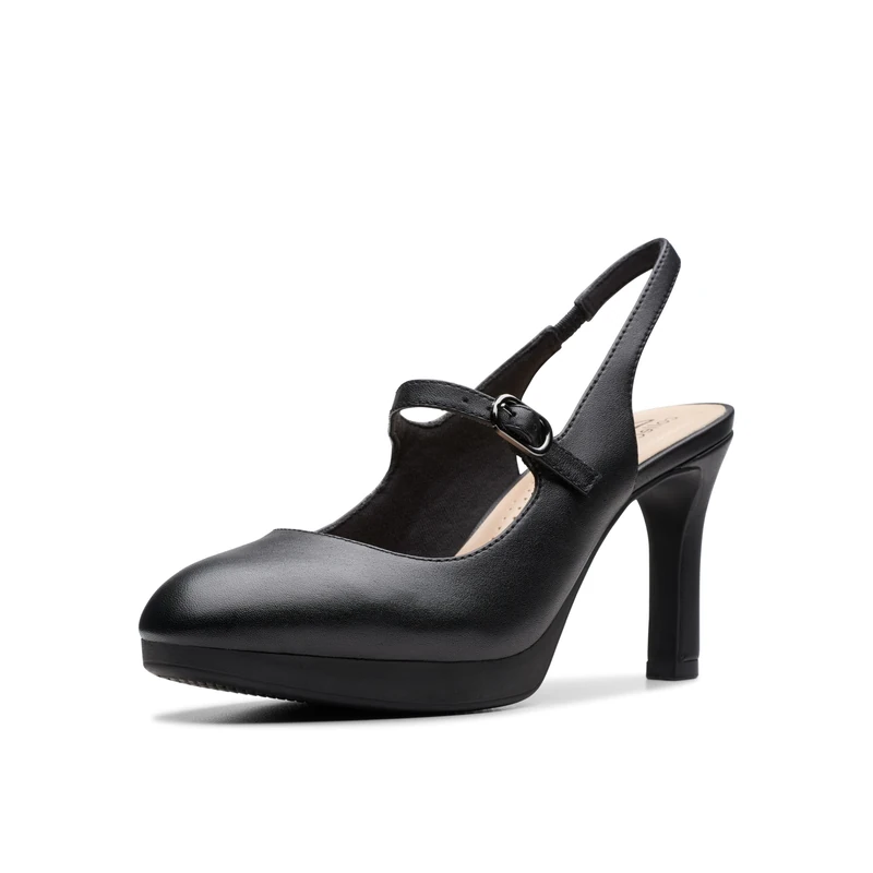 Clarks Women's Ambyr2 Grace Pump, Black Leather, 6.5 UK