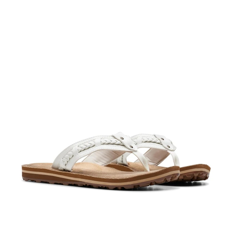 Clarks Women's Fenner Nerice Flip-Flop, Off-White, 7 UK