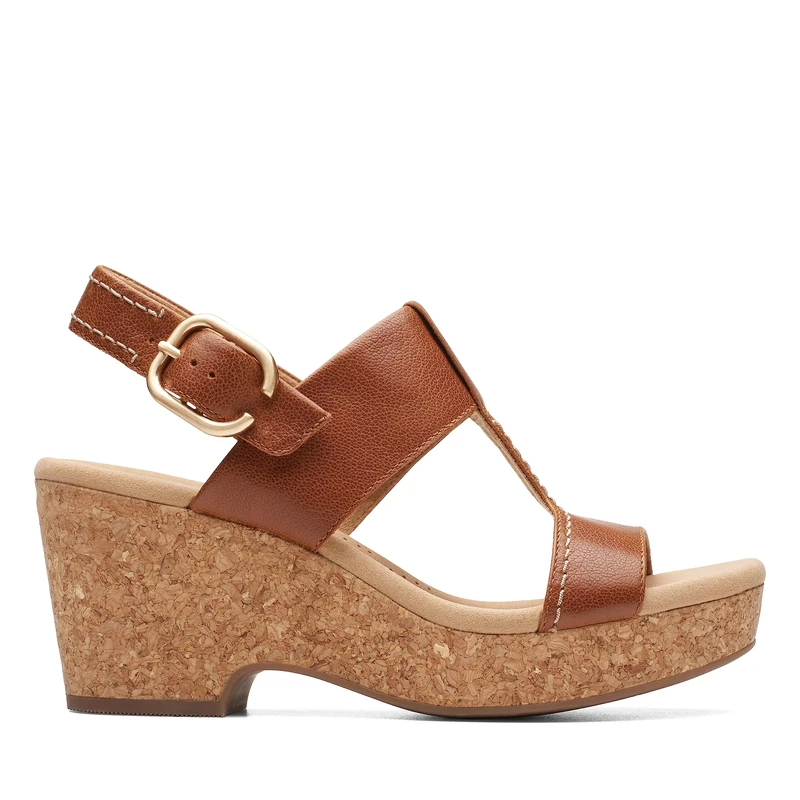 Clarks Womens Giselle Style, Tan Leather, 6.5