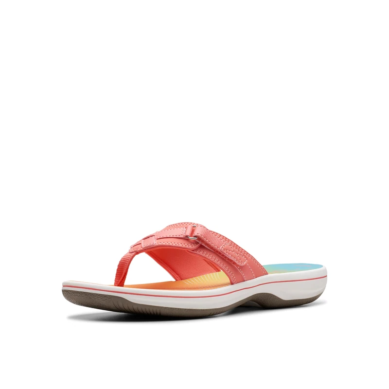 Clarks Women's Breeze Sea Flip-Flop, Multicolor Synthetic, 4.5 UK