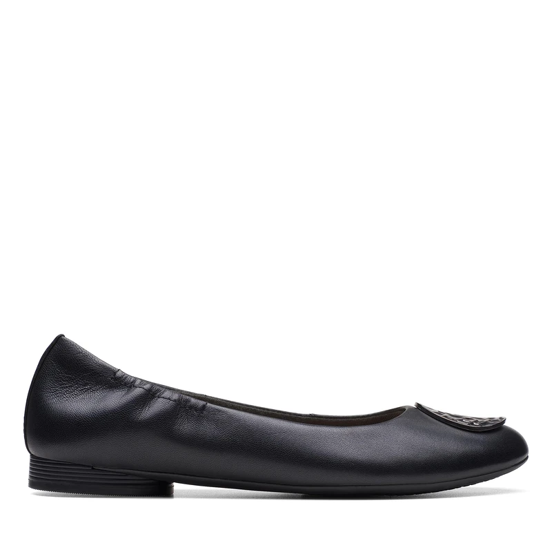 Clarks Women's Loreleigh Ave Ballet Flat, Black Leather, 6.5 UK