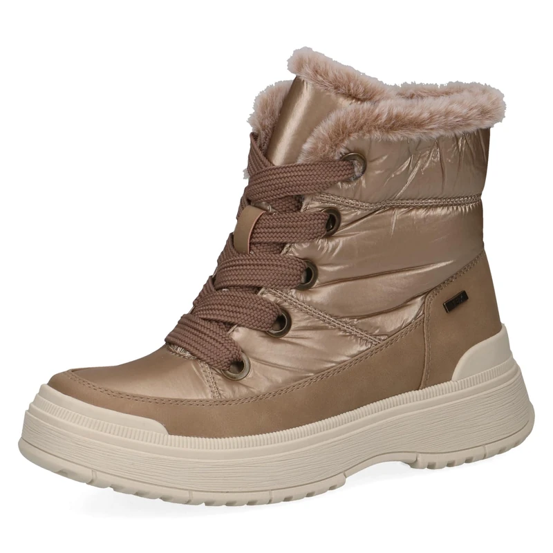 CAPRICE Women's winter ankle boots lace-up Airmotion Lined with zipper Width G, Brown (Mud Comb), 6.5 UK