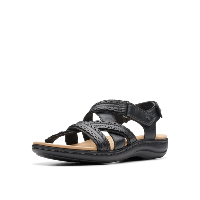Clarks Women's Laurieann Rena Flat Sandal, Black Combi, 8.5 UK