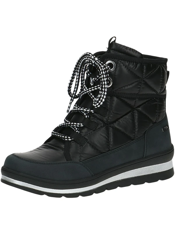 CAPRICE Women's ankle boots lace-up Airmotion Platform with zipper Width G, Black (Black Comb), 5 UK