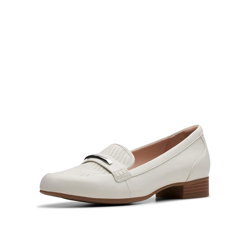 Clarks Women's Juliet Aster Loafer, Off White Leather, 5 UK