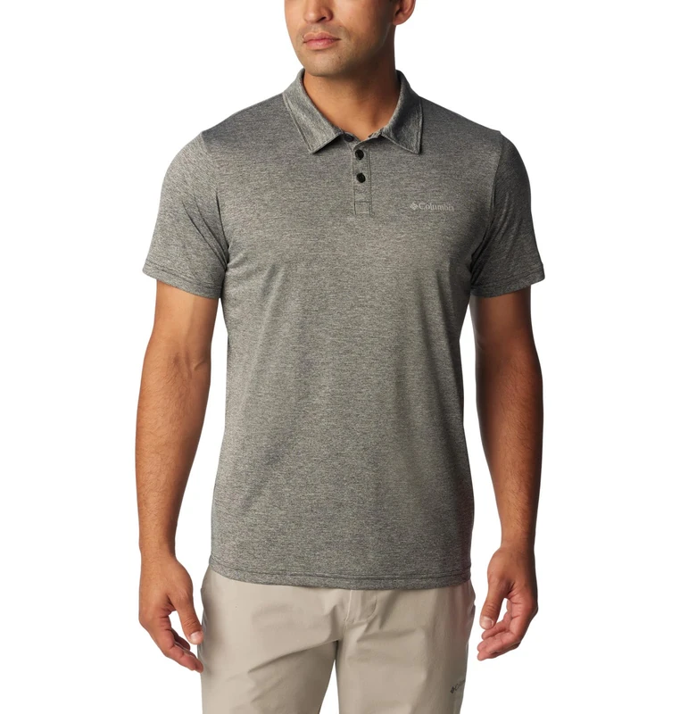 Columbia Men's Hike Polo Shirt, Black Heather, Small
