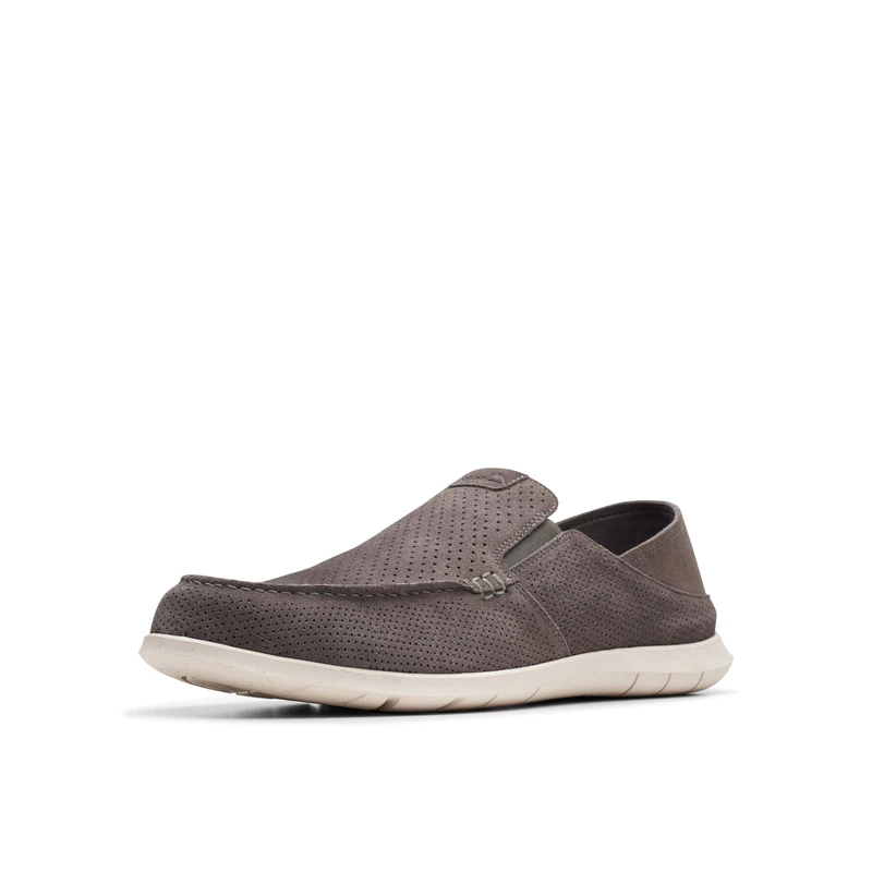 Clarks Men's Flexway Easy Moccasin, Dark Grey Suede, 12 UK