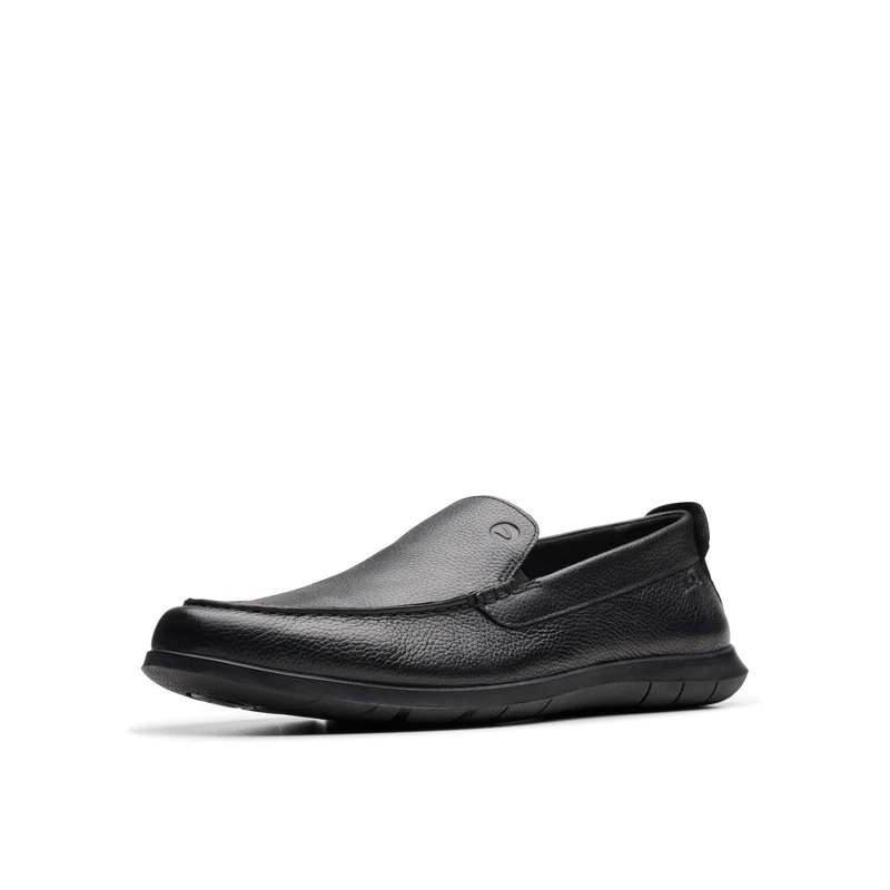 Clarks Men's Flexway Step Moccasin, Black Leather, 8.5 UK