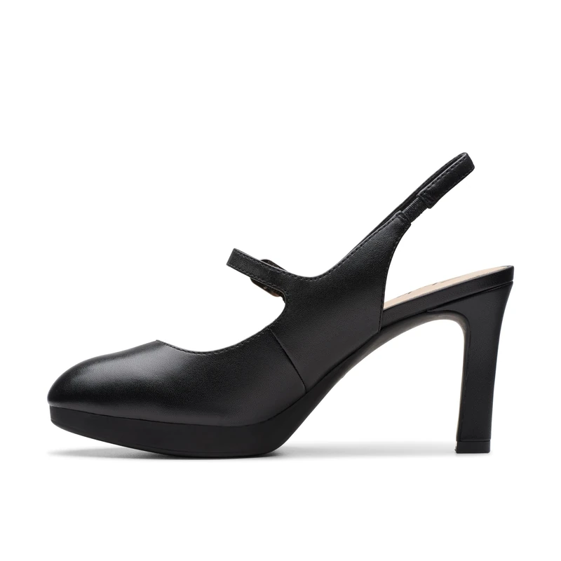 Clarks Women's Ambyr2 Grace Pump, Black Leather, 7.5 UK