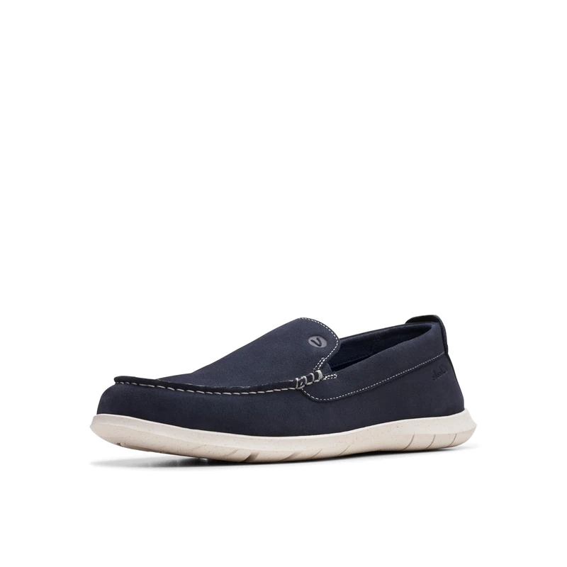 Clarks Men's Flexway Step Moccasin, Navy Suede, 6 UK