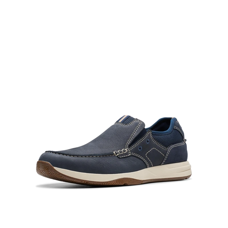 Clarks - Mens Sailview Step Shoes, Color Navy Nubuck, Size: 8.5 UK Wide