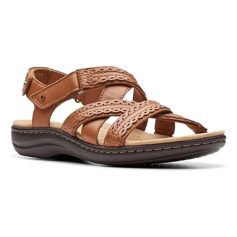 Clarks Women's Laurieann Rena Flat Sandal, Tan Combi, 4.5 UK - Image 1