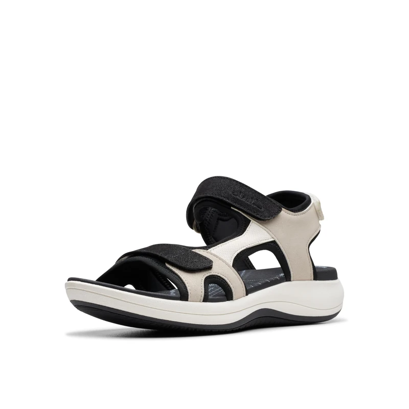 Clarks Women's Mira Bay Flat Sandal, Flint Textile, 6.5