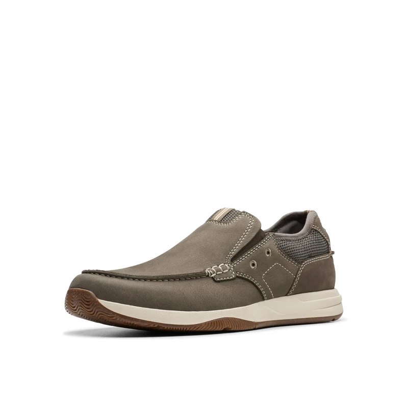 Clarks - Mens Sailview Step Shoes, Color Taupe Nubuck, Size: 9.5 UK Wide