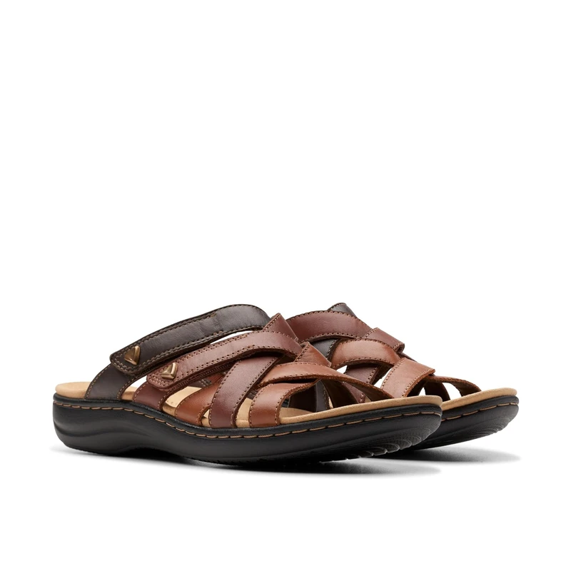 Clarks Women's Laurieann Bali Slide Sandal, Brown Combi, 6.5 UK