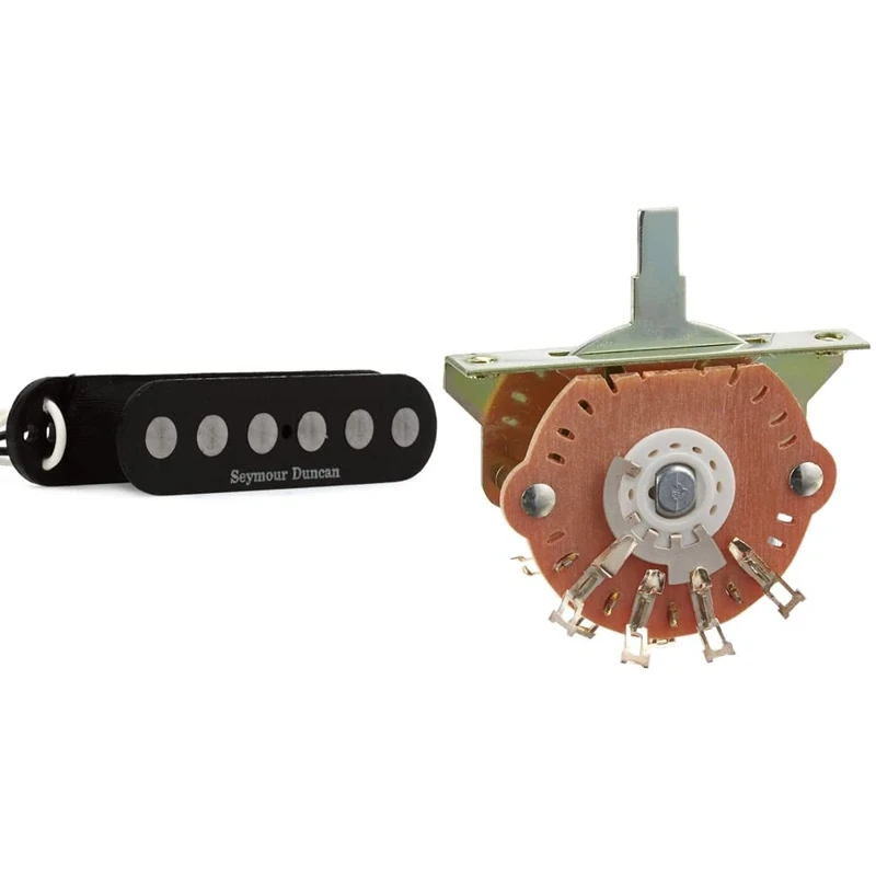 Seymour Duncan Quarter Pound Flat SSL-4 Pickup for Strat & Fender 5-Position Pickup Selector Switch for Stratocaster, 0991367000