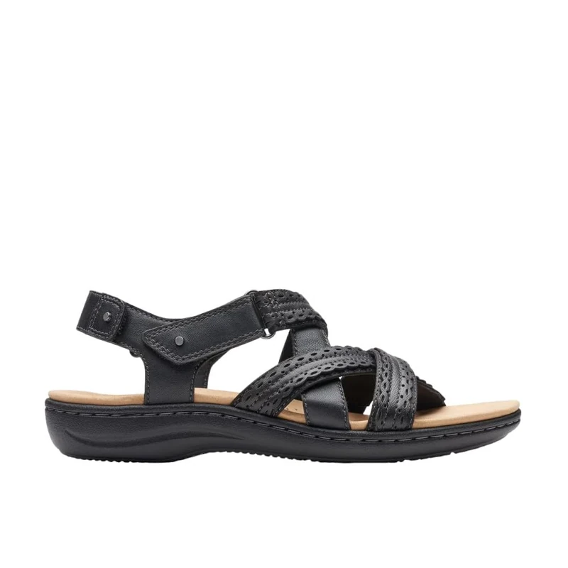 Clarks Women's Laurieann Rena Flat Sandal, Black Combi, 5 UK