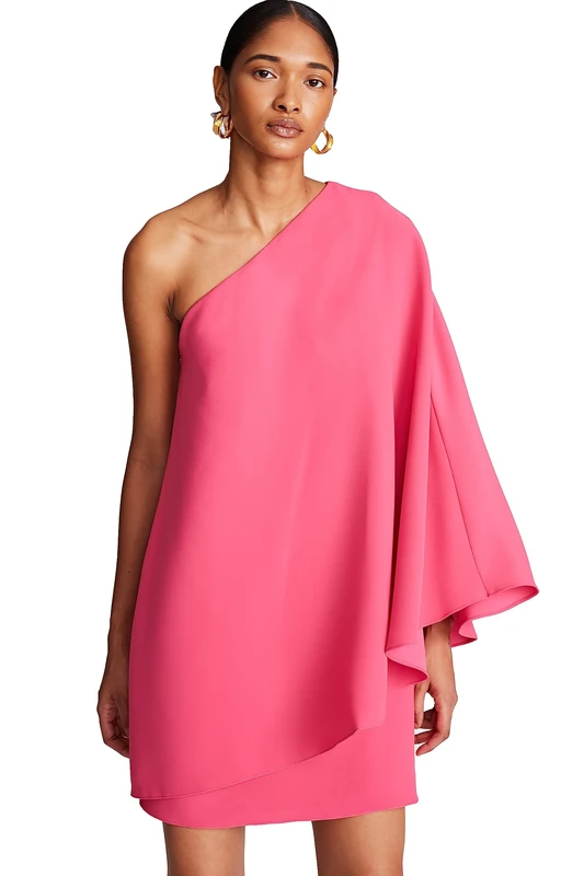 Halston Women's Melina Dress in Stretch Crepe, Magenta, 10 - Image 1