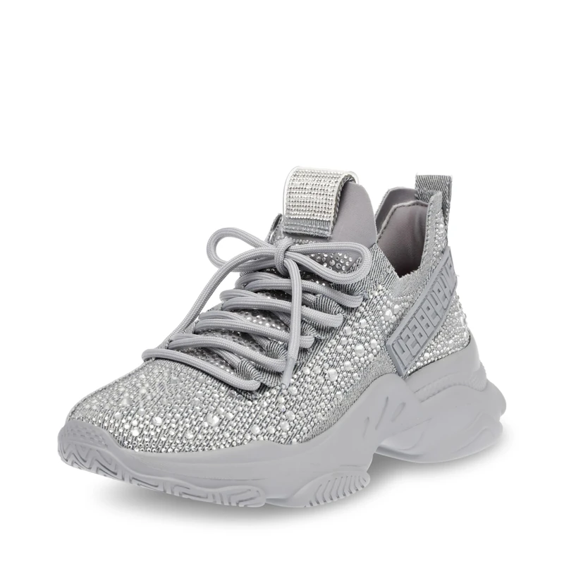 Steve Madden Women's Maxima Sneaker, Denim Rhinestone, 4 UK